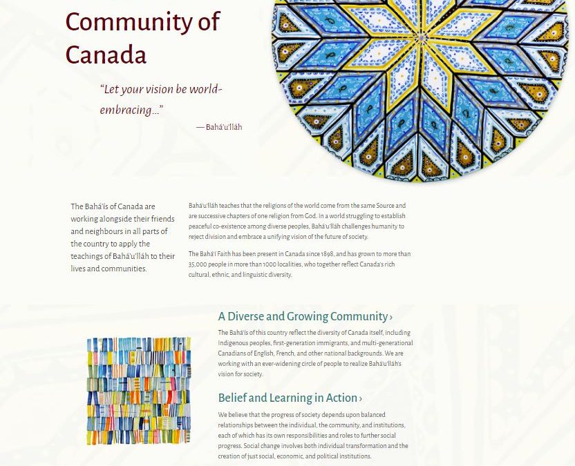 New website launched for the Baha’i community of Canada